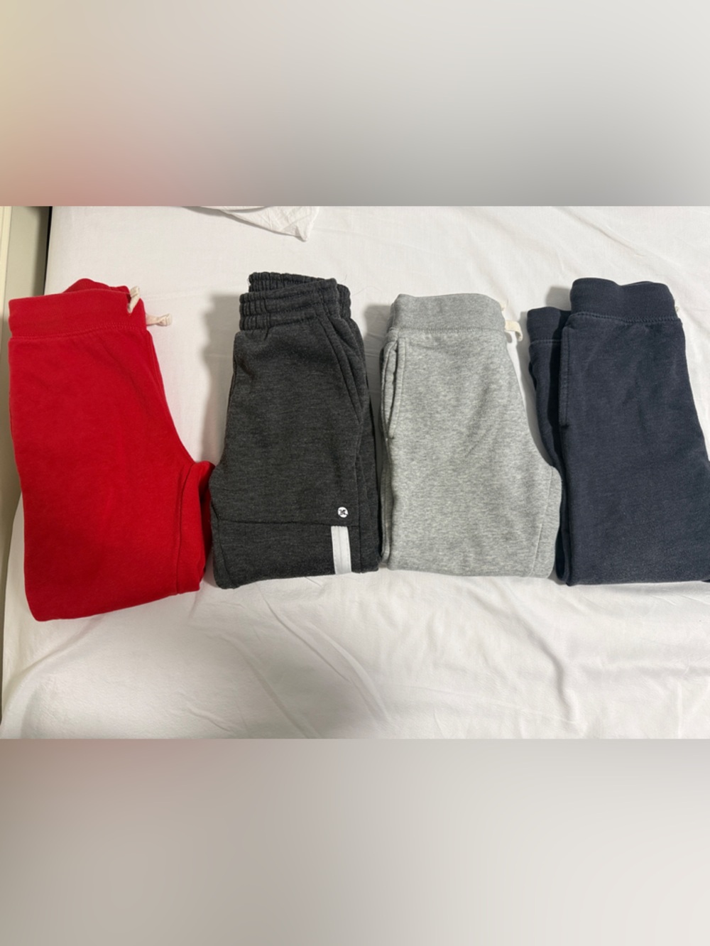 The Children's Place Sweatpants Bundle - Red, Charcoal, Light Gray, Navy